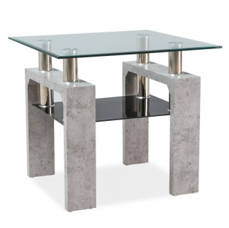 Szklany stolik kawowy z nogami imitującymi beton Lisa D