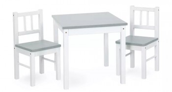 Zestaw Joy stolik i krzesełka dziecięce biało-szare