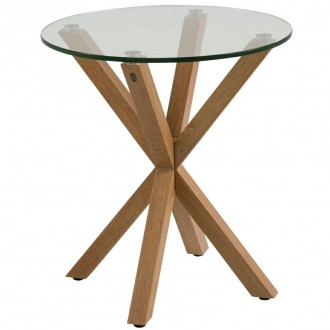 Designerski stolik pomocniczy Zaria ze szklanym blatem