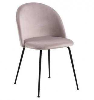Krzesło glamour z pikowanym tyłem Malibu na czarnych nogach