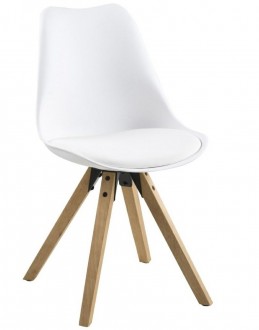Krzesło z poduszką i plastikowym siedziskiem Dima white