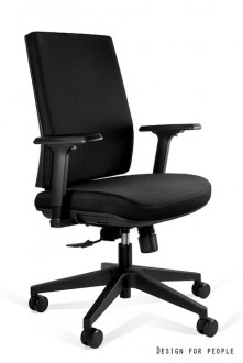 Fotel biurowy w kolorze czarnym z podłokietnikami Shell Low