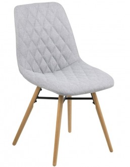 Skandynawskie krzesło pikowane z szarej tkaniny Lif