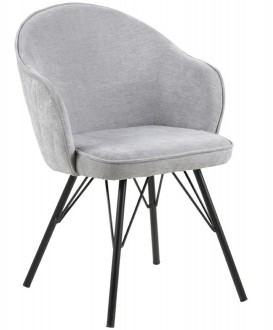 Szare krzesło tapicerowane na metalowych nogach Mitzie Steal