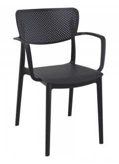 Plastikowe krzesło ażurowe z podłokietnikami Loft