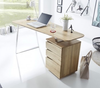 Drewniane biurko komputerowe z szufladami Kelly