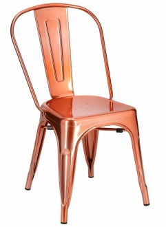 Metalowe krzesło bez podłokietników Paris insp. Tolix miedziane
