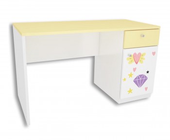 Kolorowe biurko dla dziecka z grafiką MTM-A wersja prawa