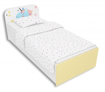 Łóżko dziewczęce z kolorowymi nadrukami MTM-B