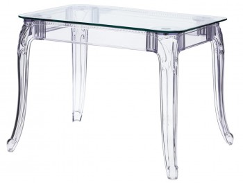 Transparentny stół stylizowany Ghost 120x80 ze szklanym blatem