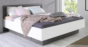 Łóżko do sypialni z pojemnikiem Julietta 167 beton/biały połysk