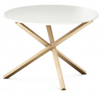 Biały okrągły stół do jadalni w stylu skandynawskim Triple 100