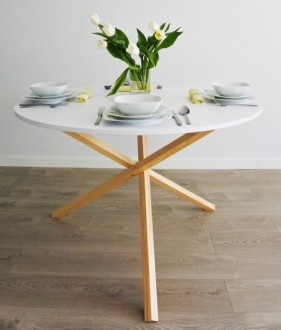 Okrągły stół do jadalni w stylu skandynawskim Triple 100