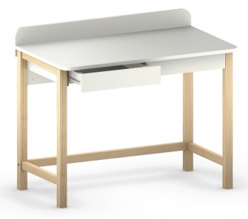 Białe biurko z szufladami DES8 w stylu skandynawskim