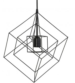 Druciana lampa wisząca w stylu loft Kubinka czarna