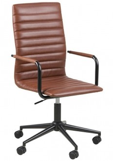 Brązowe krzesło biurowe z ekoskóry Winslow
