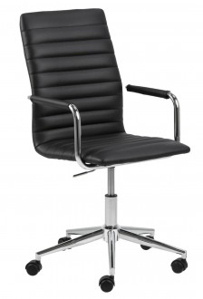 Czarne krzesło obrotowe ze skóry ekologicznej Winslow