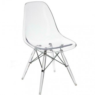 Transparentne krzesło bez podłokietników P016 Clear