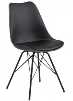 Krzesło z plastikowym siedziskiem i poduszką z ekoskóry Eris PP