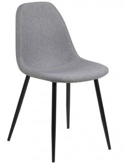 Tapicerowane krzesło na czarnych nogach Wilma light grey
