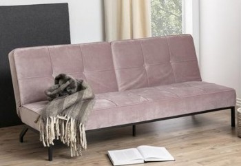 Pikowana sofa rozkładana z tkaniny aksamitnej Alma VIC