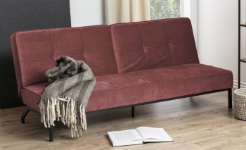 Pikowana sofa rozkładana z tkaniny aksamitnej Perugia VIC