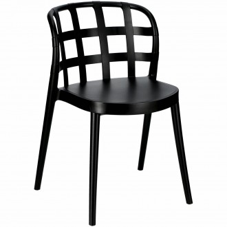 Plastikowe krzesło kawiarniane z ażurowym oparciem Molino