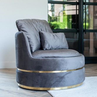 Obrotowy fotel w stylu glamour z poduszkami Kylie Velvet