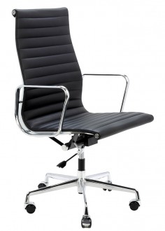 Skórzany fotel biurowy z wysokim oparciem Aeron Prestige Plus chrom