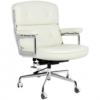 Designerski fotel biurowy Icon Prestige Plus ze skóry naturalnej