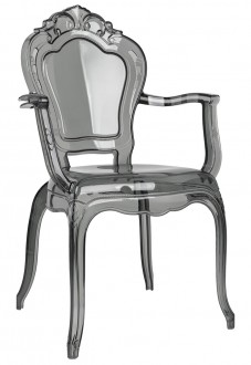 Stylizowane krzesło z tworzywa z podłokietnikami King Arm