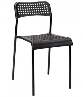 Ażurowe krzesło kawiarniane z plastikowym siedziskiem Davis