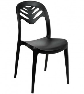 Czarne krzesło kawiarniane z tworzywa Monstera
