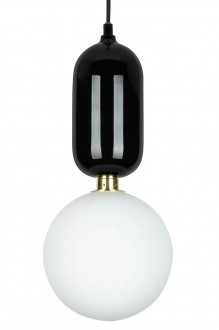 Ledowa lampa wisząca ze szklanym kloszem w kształcie kuli Boy 25 czarna