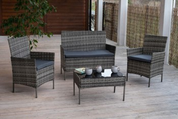 Zestaw mebli ogrodowych - sofa fotele i stolik Natal szary