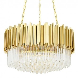 Złoty żyrandol w stylu glamour z kryształkami Imperial 60