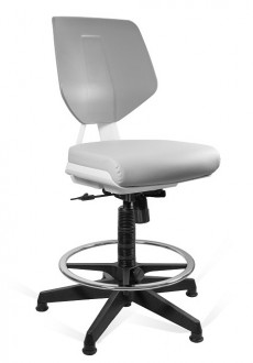 Krzesło medyczne z podnóżkiem Kaden Grey/Grey