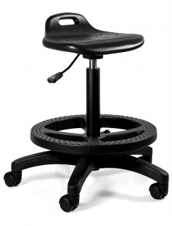 Krzesło laboratoryjne z niskim oparciem i podnóżkiem Toro