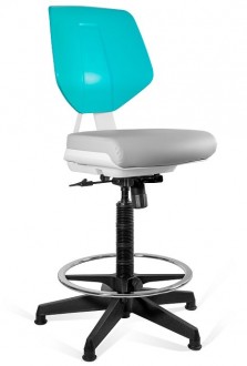 Krzesło lekarskie z podnóżkiem Kaden Grey/Green