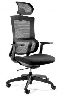Ergonomiczny fotel biurowy Elegance z wysokim oparciem z siatki