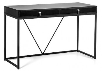 Czarne biurko loftowe Nortes z lakierowanej płyty MDF