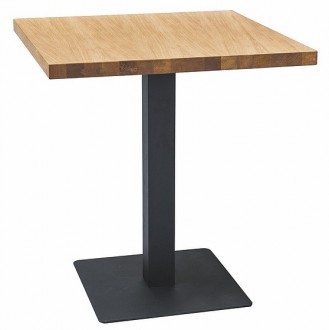 Kwadratowy stół na jednej nodze Puro z laminowanym blatem