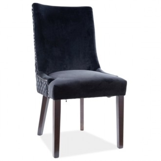 Stylizowane krzesło z pikowanym oparciem i pinezkami Leon Velvet