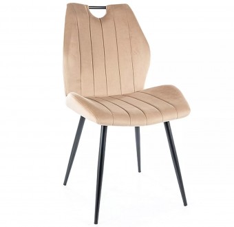 Aksamitne krzesło jadalniane z rączką Arco Velvet