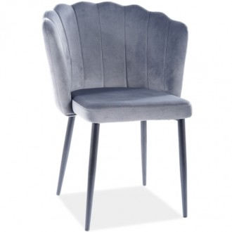 Kubełkowe krzesło z siedziskiem typu muszla Roksana Velvet