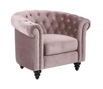 Pikowany fotel glamour z tkaniny welurowej Charlietown VIC dusty rose