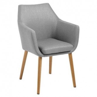 Tapicerowane krzesło z poduszką Nora tkanina Light Grey