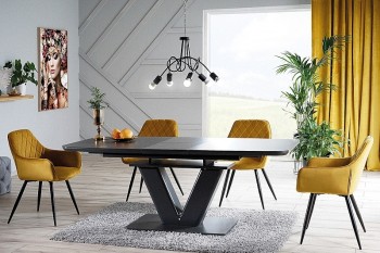Rozkładany stół w kolorze szarym matowym Montblanc