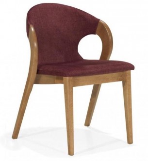 Drewniane krzesło do jadalni z tapicerowanym siedziskiem Noble