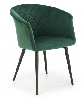 Krzesło tapicerowane tkaniną velvetową z podłokietnikami K421